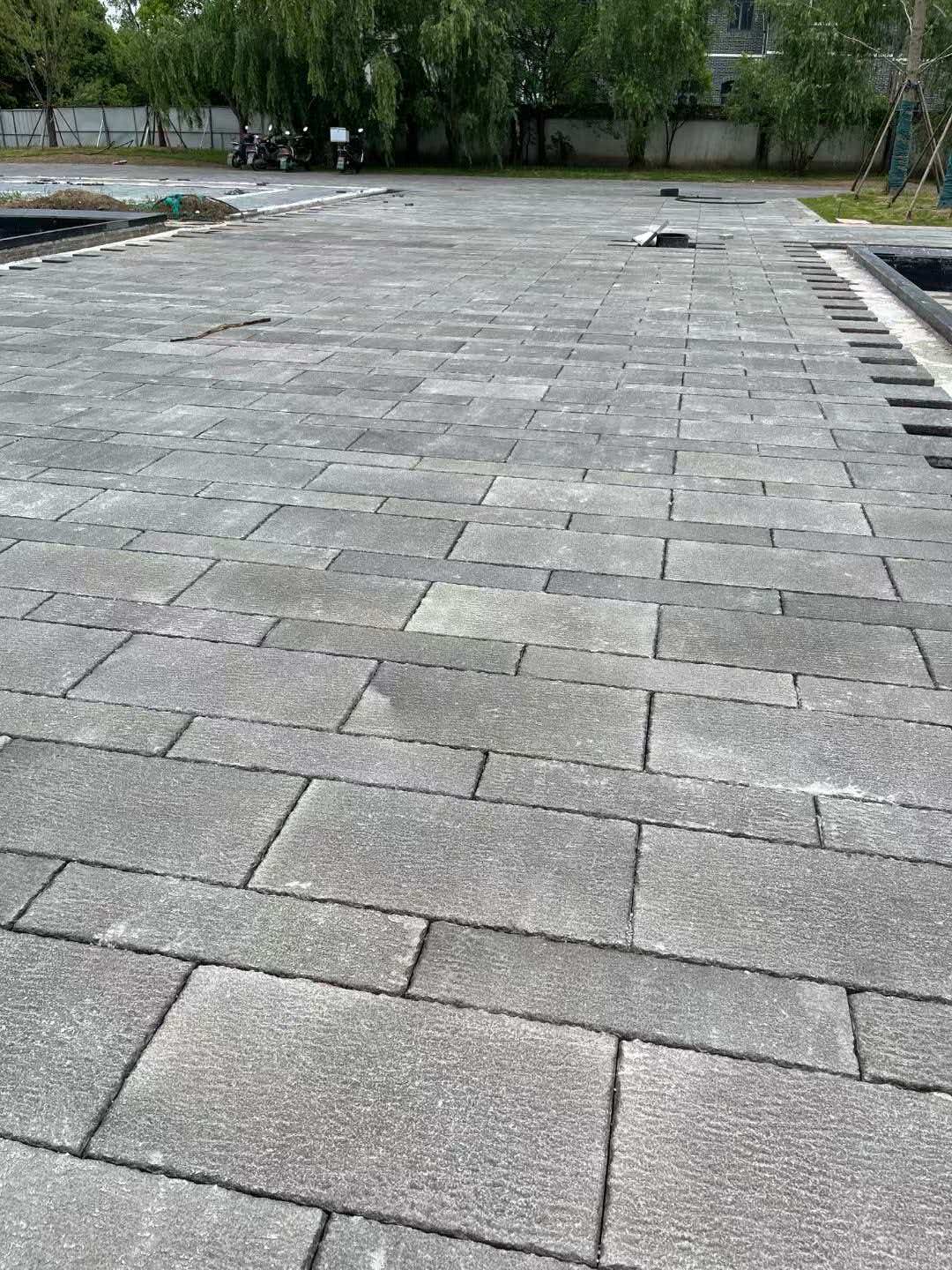淮南 工地仿古石铺装现场实拍