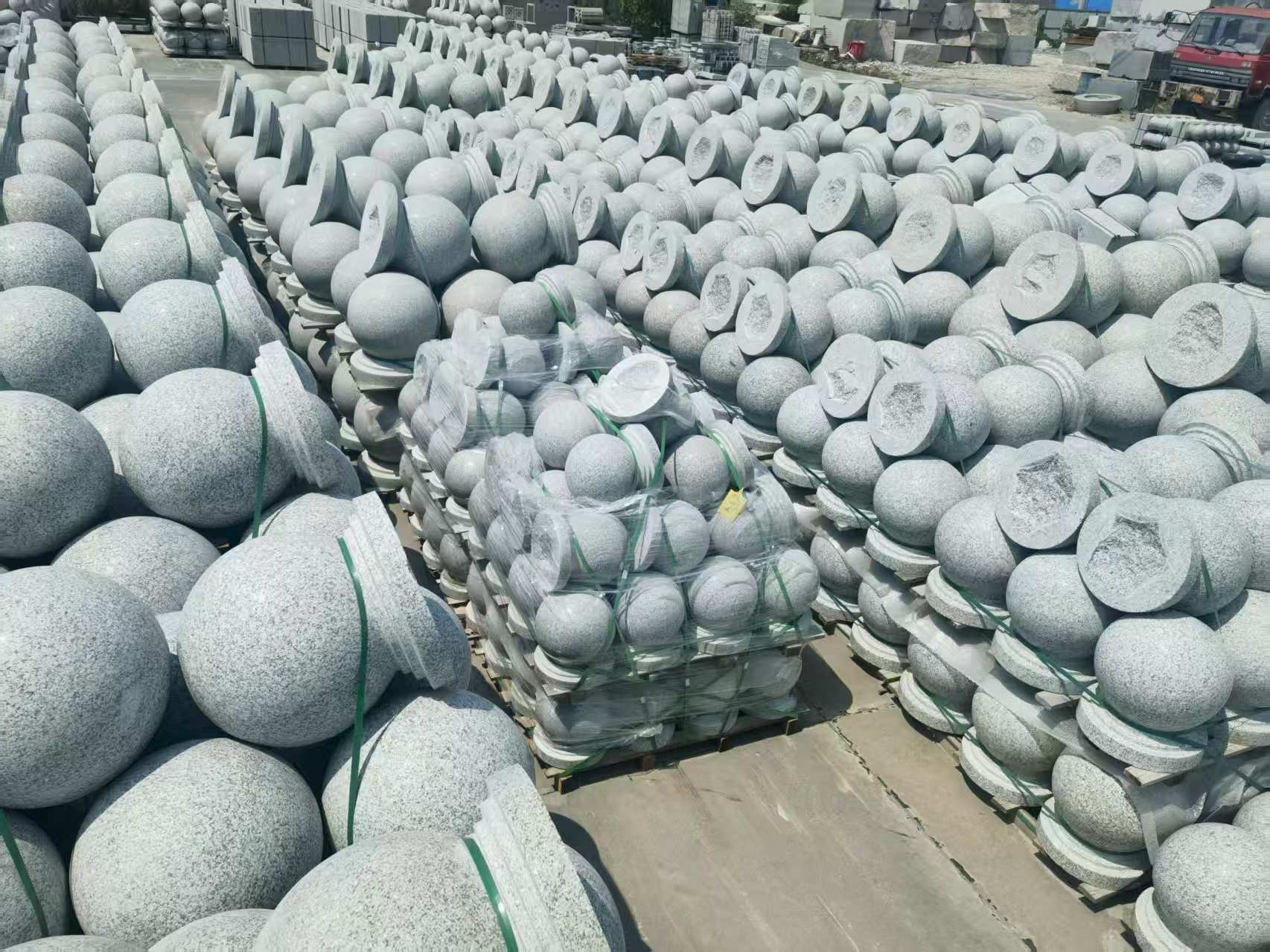 淮南 花岗岩实心圆球，石球，挡车球，挡车石，车止石，路障石。